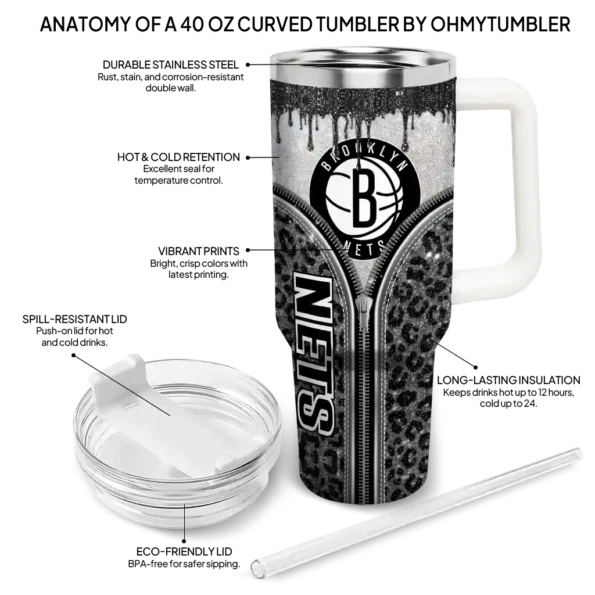 personalized brooklyn nets leopard zipper black curved tumbler new arrival 1.webp