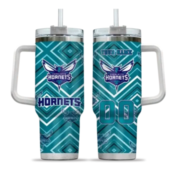 personalized charlotte hornets bold diamonds teal curved tumbler best selling 1.webp