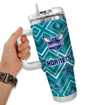 personalized charlotte hornets bold diamonds teal curved tumbler fashion forward 1.webp