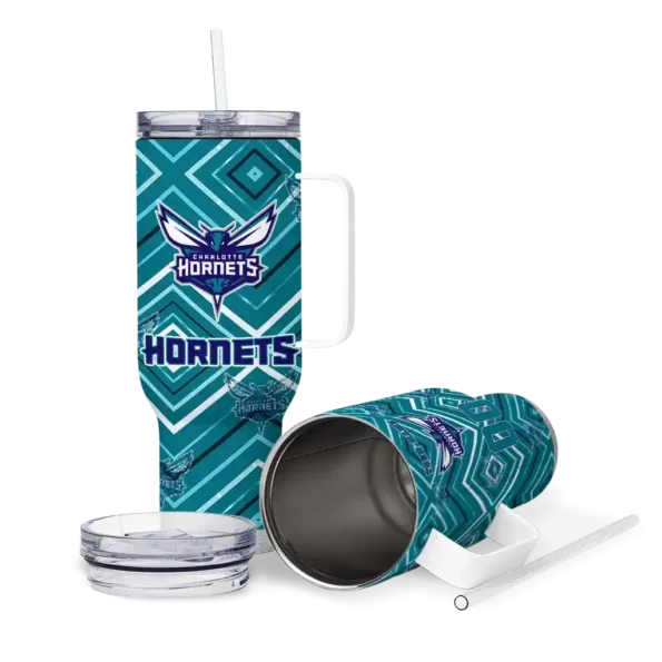 personalized charlotte hornets bold diamonds teal curved tumbler high quality 1.webp