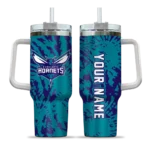 personalized charlotte hornets burst swirl teal curved tumbler best selling 1.webp