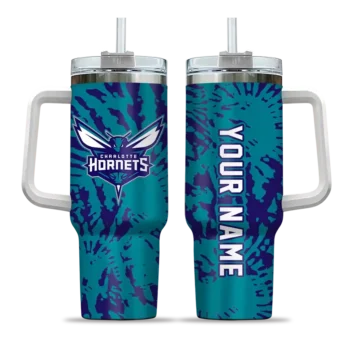 personalized charlotte hornets burst swirl teal curved tumbler best selling 1.webp
