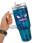personalized charlotte hornets burst swirl teal curved tumbler best selling 1.webp