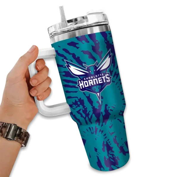 personalized charlotte hornets burst swirl teal curved tumbler fashion forward 1.webp