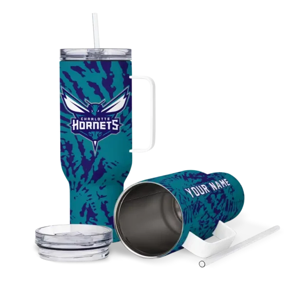 personalized charlotte hornets burst swirl teal curved tumbler high quality 1.webp