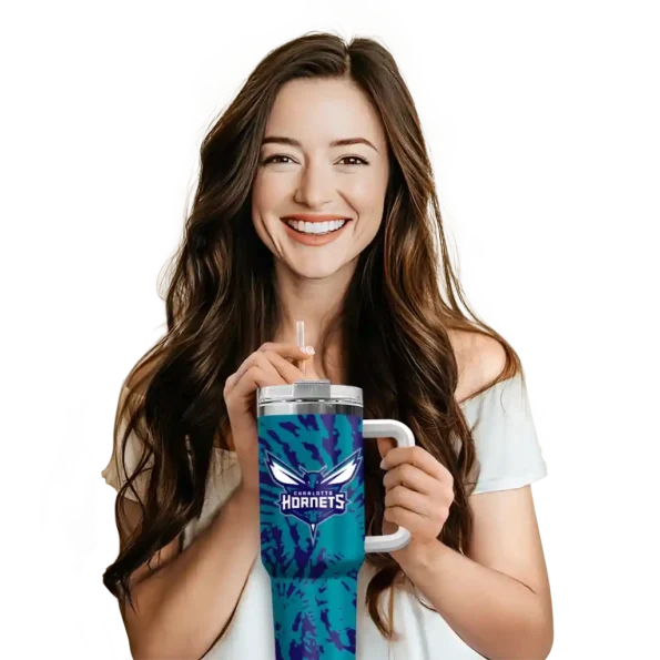 personalized charlotte hornets burst swirl teal curved tumbler premium grade 1.webp