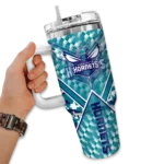 personalized charlotte hornets chevron angle teal curved tumbler best selling 1.webp