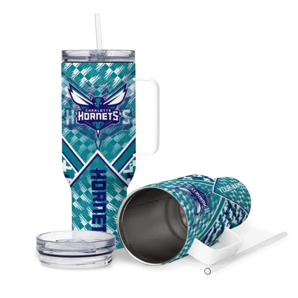 personalized charlotte hornets chevron angle teal curved tumbler high quality 1.webp