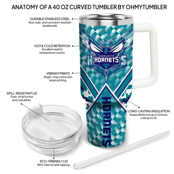 personalized charlotte hornets chevron angle teal curved tumbler new arrival 1.webp