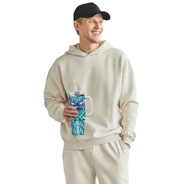 personalized charlotte hornets chevron angle teal curved tumbler top rated 1.webp