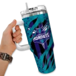 personalized charlotte hornets claw cut teal black curved tumbler best selling 1.webp