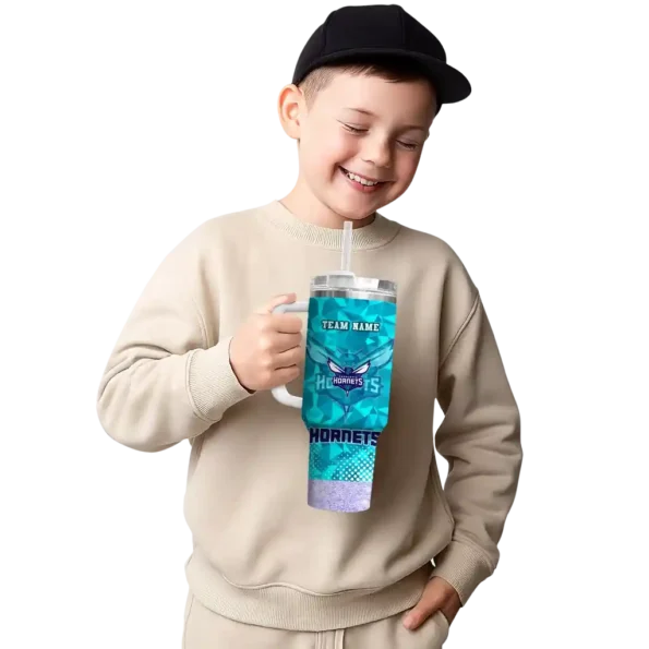 personalized charlotte hornets geometric prism teal curved tumbler latest model 1.webp