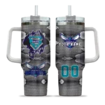 personalized charlotte hornets superman shield teal gray curved tumbler best selling 1.webp