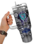 personalized charlotte hornets superman shield teal gray curved tumbler best selling 1.webp