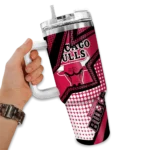 personalized chicago bulls arrow burst red curved tumbler best selling 1.webp