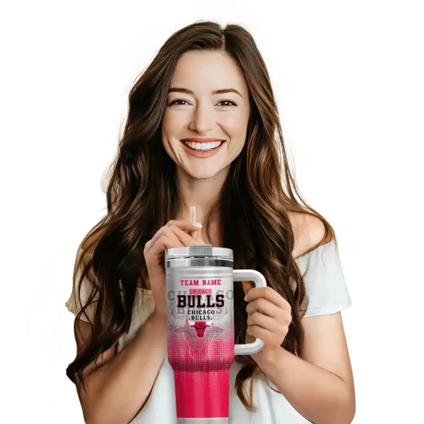 personalized chicago bulls gradient dots red curved tumbler premium grade 1.webp