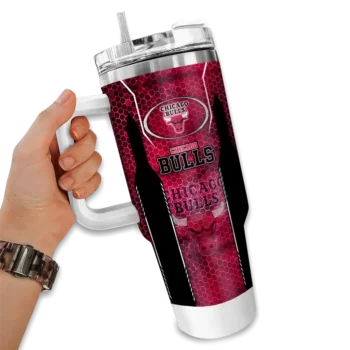 personalized chicago bulls hexagon armor red curved tumbler fashion forward 1.webp
