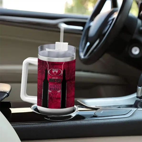 personalized chicago bulls hexagon armor red curved tumbler trendy 1.webp