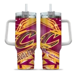 personalized cleveland cavaliers abstract paths wine curved tumbler best selling 1.webp