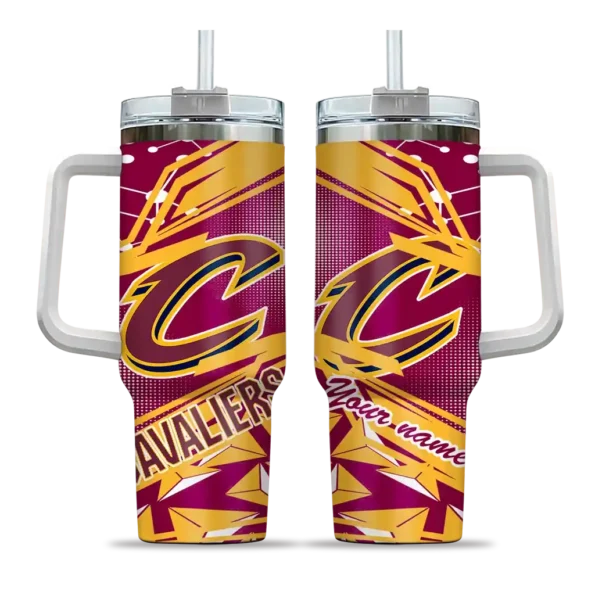 personalized cleveland cavaliers abstract paths wine curved tumbler best selling 1.webp