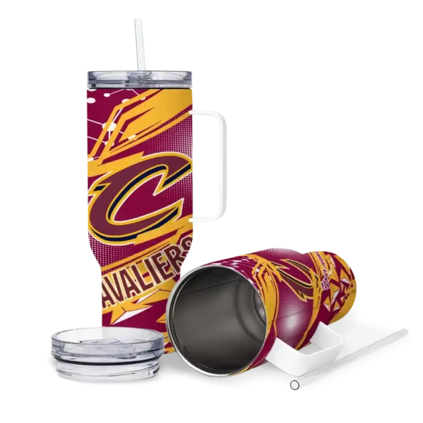 personalized cleveland cavaliers abstract paths wine curved tumbler high quality 1.webp