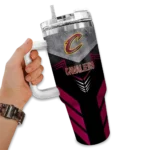 personalized cleveland cavaliers arrow armor wine black curved tumbler best selling 1.webp