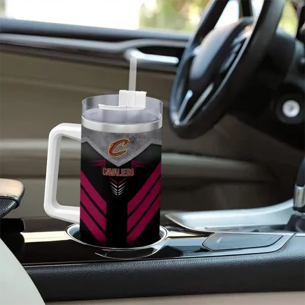 personalized cleveland cavaliers arrow armor wine black curved tumbler trendy 1.webp