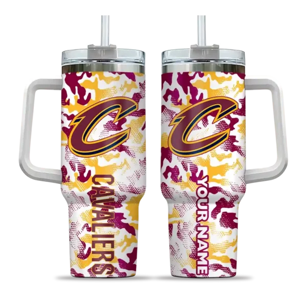 personalized cleveland cavaliers camo mashup wine white curved tumbler best selling 1.webp