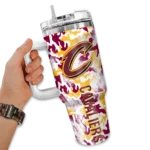 personalized cleveland cavaliers camo mashup wine white curved tumbler best selling 1.webp