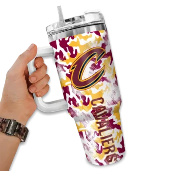 personalized cleveland cavaliers camo mashup wine white curved tumbler fashion forward 1.webp