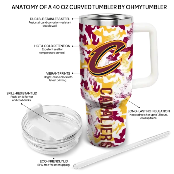 personalized cleveland cavaliers camo mashup wine white curved tumbler new arrival 1.webp