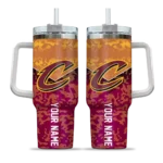 personalized cleveland cavaliers chevron stripe wine curved tumbler best selling 1.webp