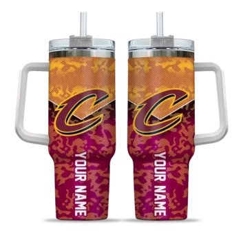personalized cleveland cavaliers chevron stripe wine curved tumbler best selling 1.webp