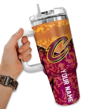 personalized cleveland cavaliers chevron stripe wine curved tumbler fashion forward 1.webp