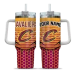 personalized cleveland cavaliers hex texture wine curved tumbler best selling 1.webp