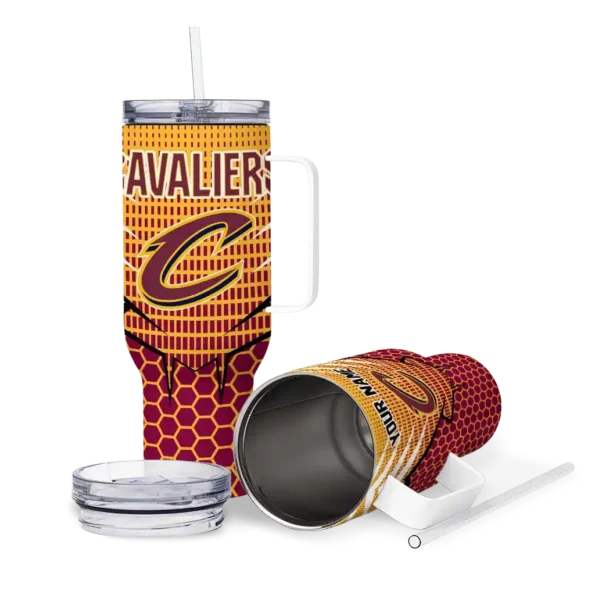 personalized cleveland cavaliers hex texture wine curved tumbler high quality 1.webp