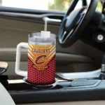 personalized cleveland cavaliers hex texture wine curved tumbler best selling 1.webp