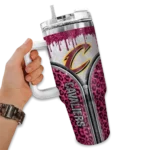 personalized cleveland cavaliers leopard zipper wine curved tumbler best selling 1.webp