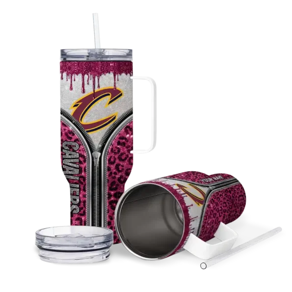personalized cleveland cavaliers leopard zipper wine curved tumbler high quality 1.webp
