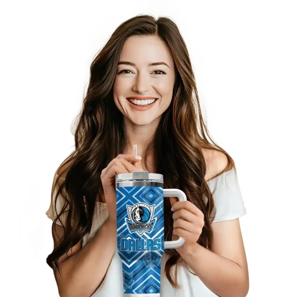 personalized dallas mavericks bold diamonds blue curved tumbler premium grade 1.webp