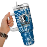 personalized dallas mavericks burst swirl blue curved tumbler best selling 1.webp
