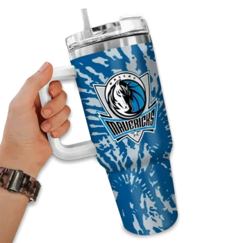personalized dallas mavericks burst swirl blue curved tumbler fashion forward 1.webp