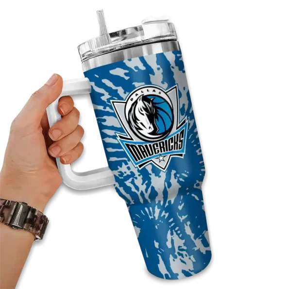 personalized dallas mavericks burst swirl blue curved tumbler fashion forward 1.webp