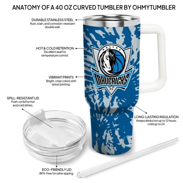 personalized dallas mavericks burst swirl blue curved tumbler new arrival 1.webp
