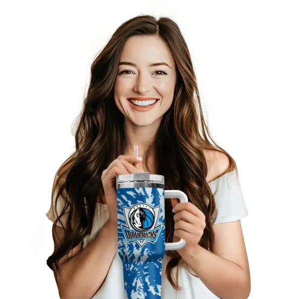 personalized dallas mavericks burst swirl blue curved tumbler premium grade 1.webp