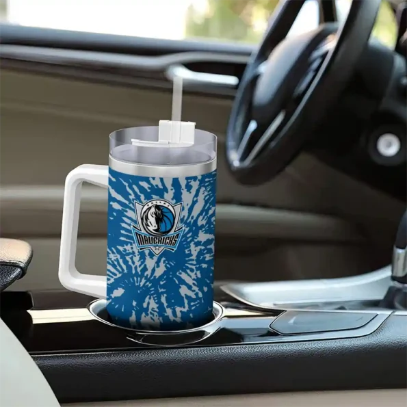 personalized dallas mavericks burst swirl blue curved tumbler trendy 1.webp