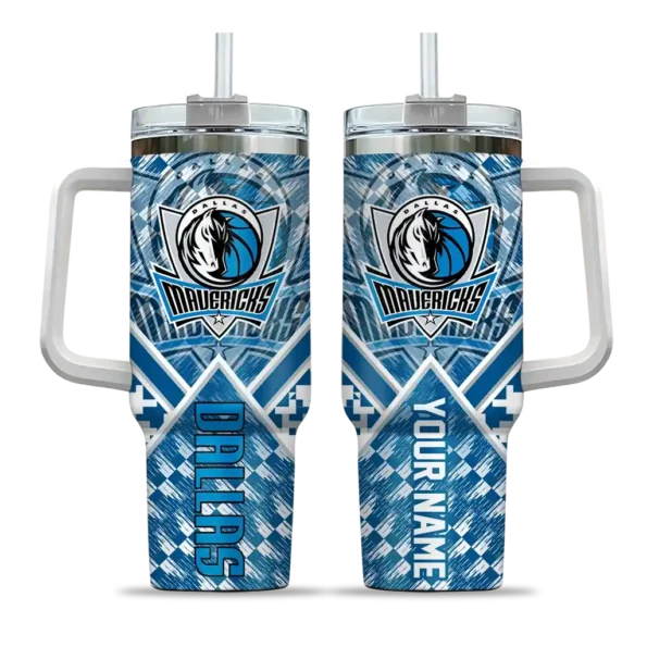 personalized dallas mavericks chevron angle blue curved tumbler best selling 1.webp