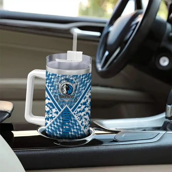 personalized dallas mavericks chevron angle blue curved tumbler trendy 1.webp