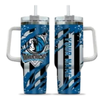 personalized dallas mavericks claw cut blue black curved tumbler best selling 1.webp