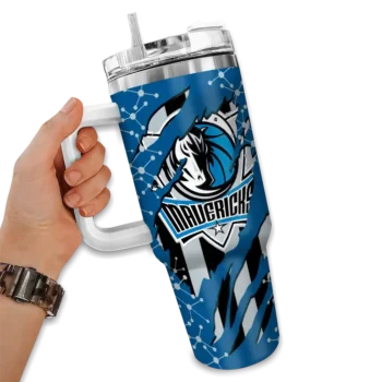 personalized dallas mavericks claw cut blue black curved tumbler fashion forward 1.webp